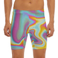 Liquid Holographic Trippy Print Men's Long Boxer Briefs