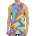 Liquid Holographic Trippy Print Men's Muscle Tank Top