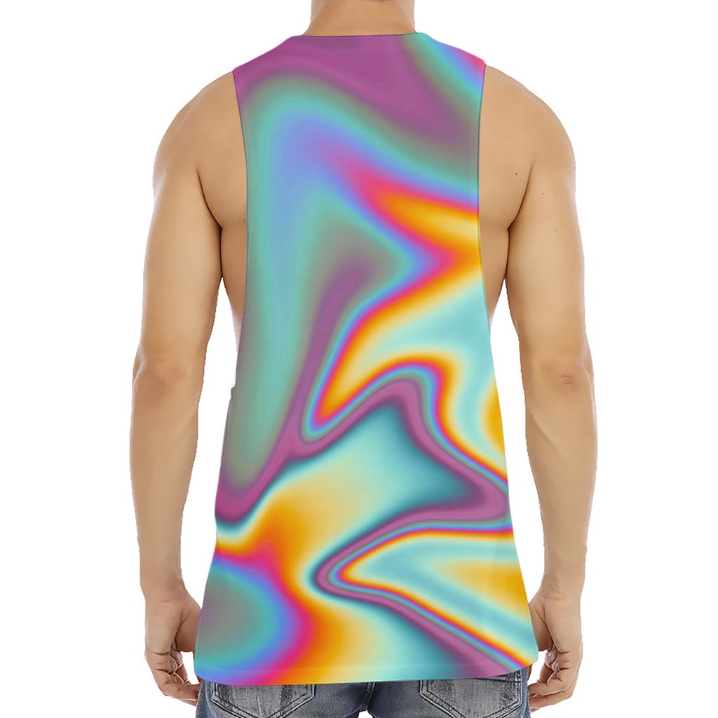 Liquid Holographic Trippy Print Men's Muscle Tank Top