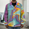 Liquid Holographic Trippy Print Men's Shirt Jacket