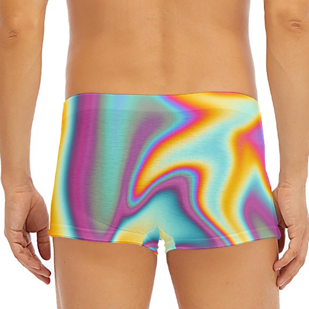 Liquid Holographic Trippy Print Men's Short Boxer Briefs