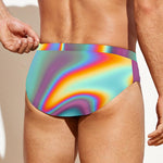 Liquid Holographic Trippy Print Men's Swim Briefs