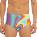 Liquid Holographic Trippy Print Men's Triangle Swim Briefs