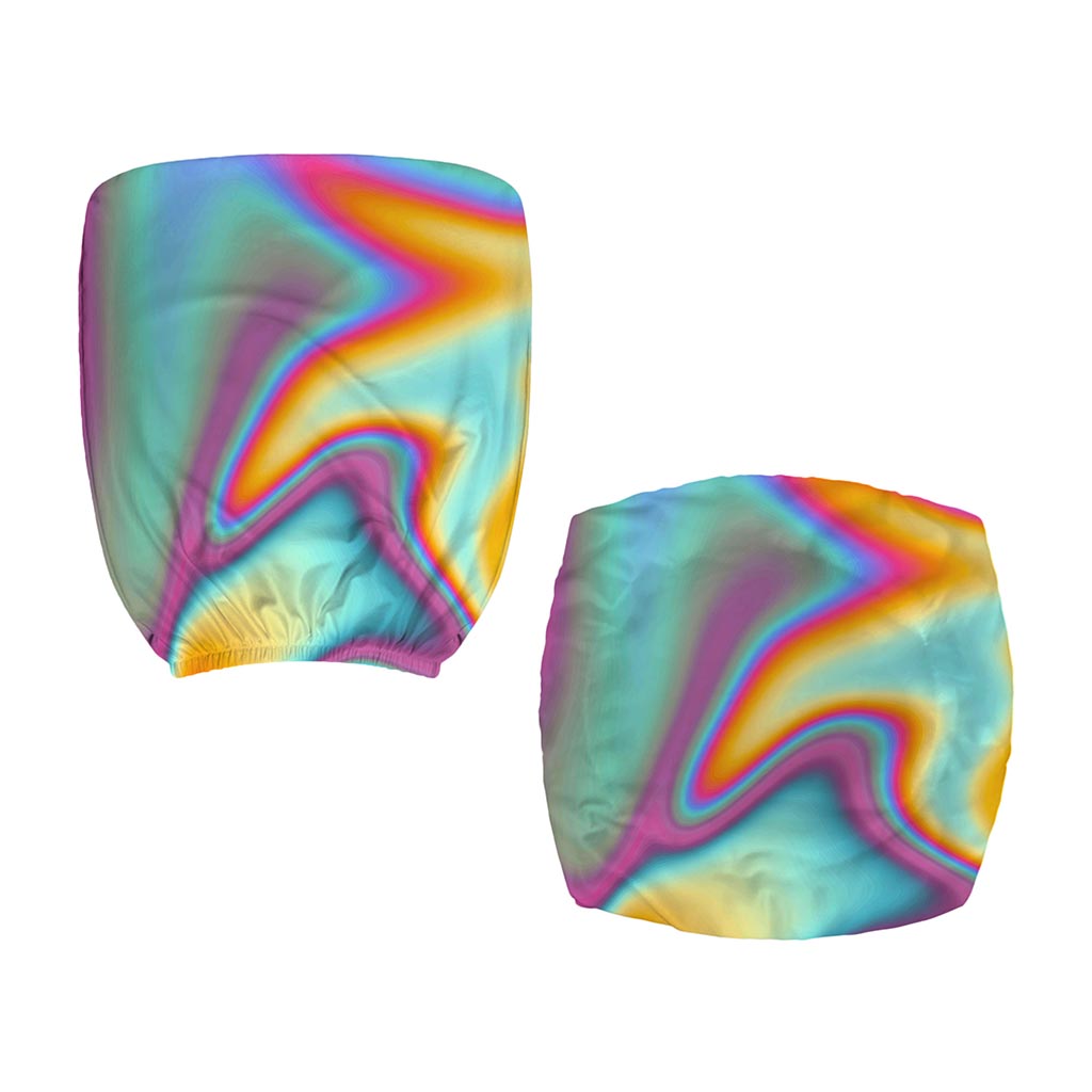 Liquid Holographic Trippy Print Office Chair Cover