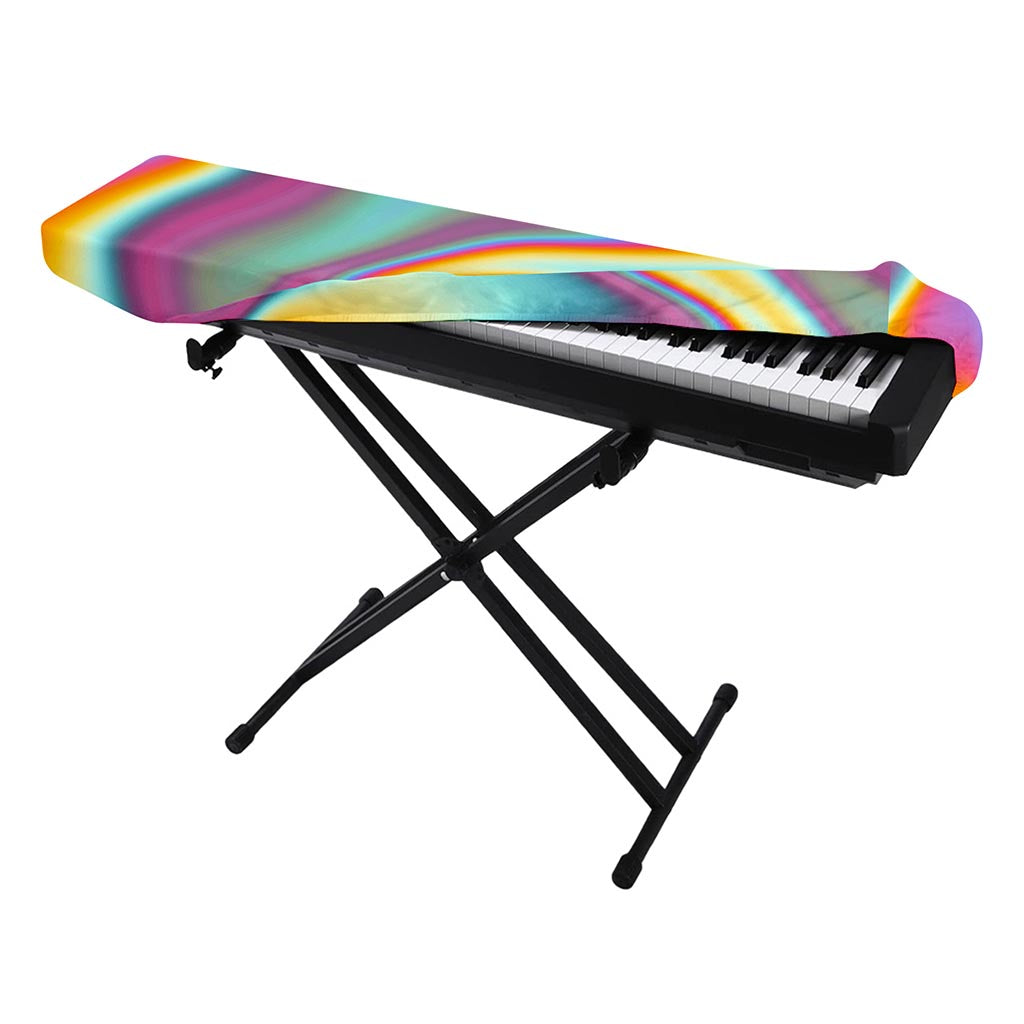 Liquid Holographic Trippy Print Piano Keyboard Cover