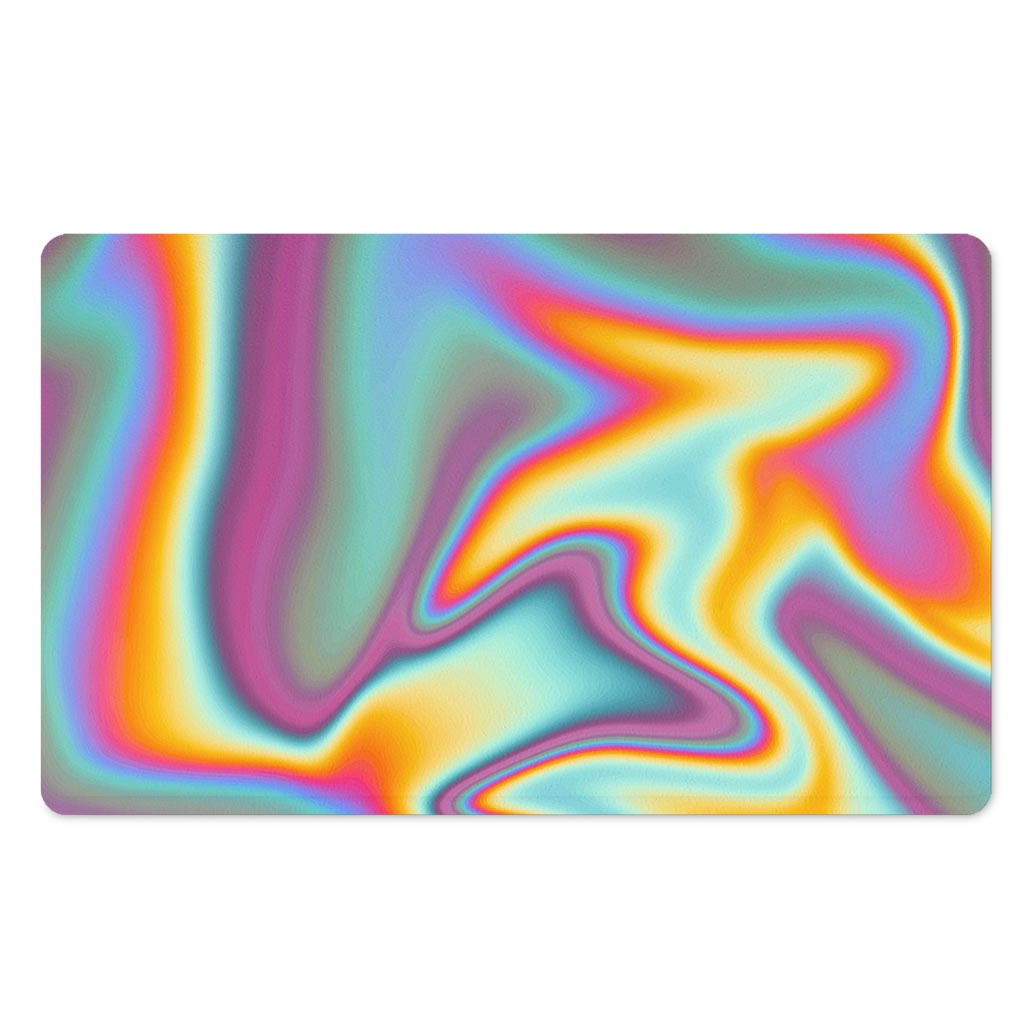Liquid Holographic Trippy Print Polyester Doormat