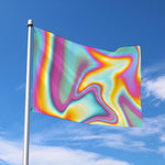 Liquid Holographic Trippy Print Polyester Flag
