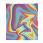 Liquid Holographic Trippy Print Polyester Shower Curtain