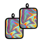 Liquid Holographic Trippy Print Pot Holders