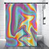 Liquid Holographic Trippy Print Premium Shower Curtain