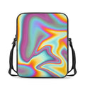 Liquid Holographic Trippy Print Rectangular Crossbody Bag