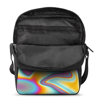 Liquid Holographic Trippy Print Rectangular Crossbody Bag