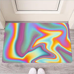 Liquid Holographic Trippy Print Rubber Doormat