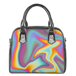Liquid Holographic Trippy Print Shoulder Handbag
