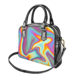 Liquid Holographic Trippy Print Shoulder Handbag