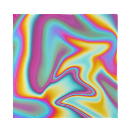 Liquid Holographic Trippy Print Silk Bandana