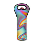 Liquid Holographic Trippy Print Single Neoprene Wine Tote