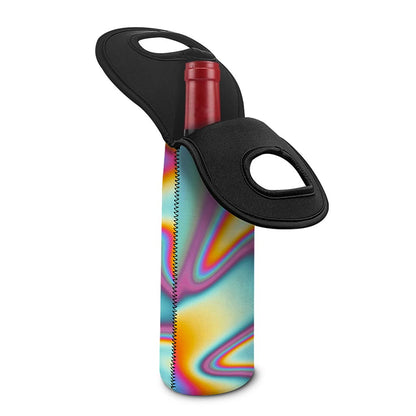 Liquid Holographic Trippy Print Single Neoprene Wine Tote