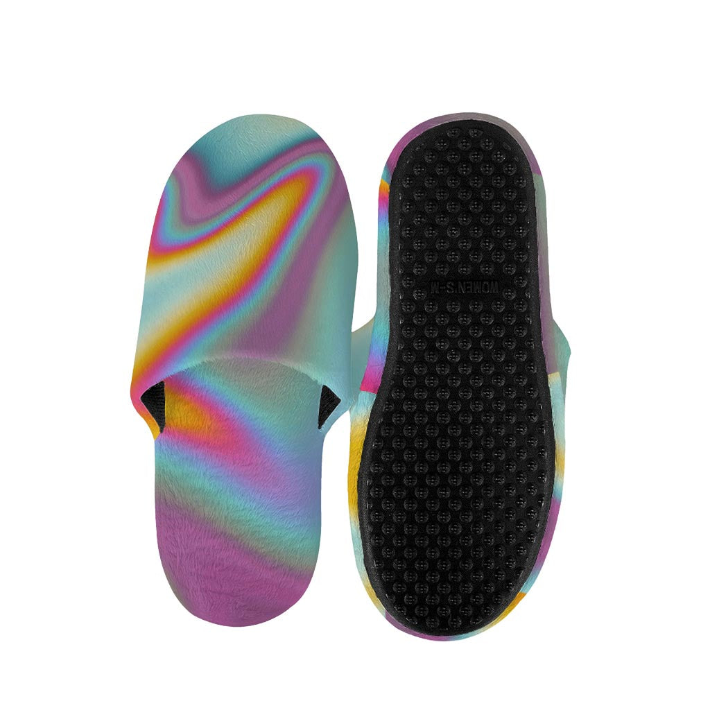 Liquid Holographic Trippy Print Slippers