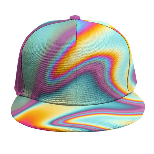 Liquid Holographic Trippy Print Snapback Cap