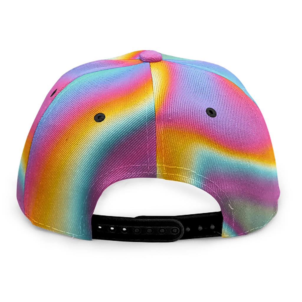 Liquid Holographic Trippy Print Snapback Cap