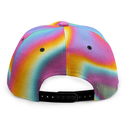 Liquid Holographic Trippy Print Snapback Cap