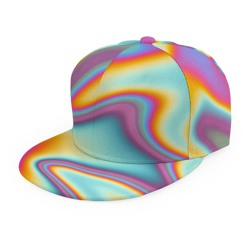 Liquid Holographic Trippy Print Snapback Cap