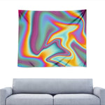 Liquid Holographic Trippy Print Tapestry