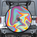 Liquid Holographic Trippy Print Tire Cover With Camera Hole
