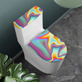 Liquid Holographic Trippy Print Toilet Lid And Tank Cover Set