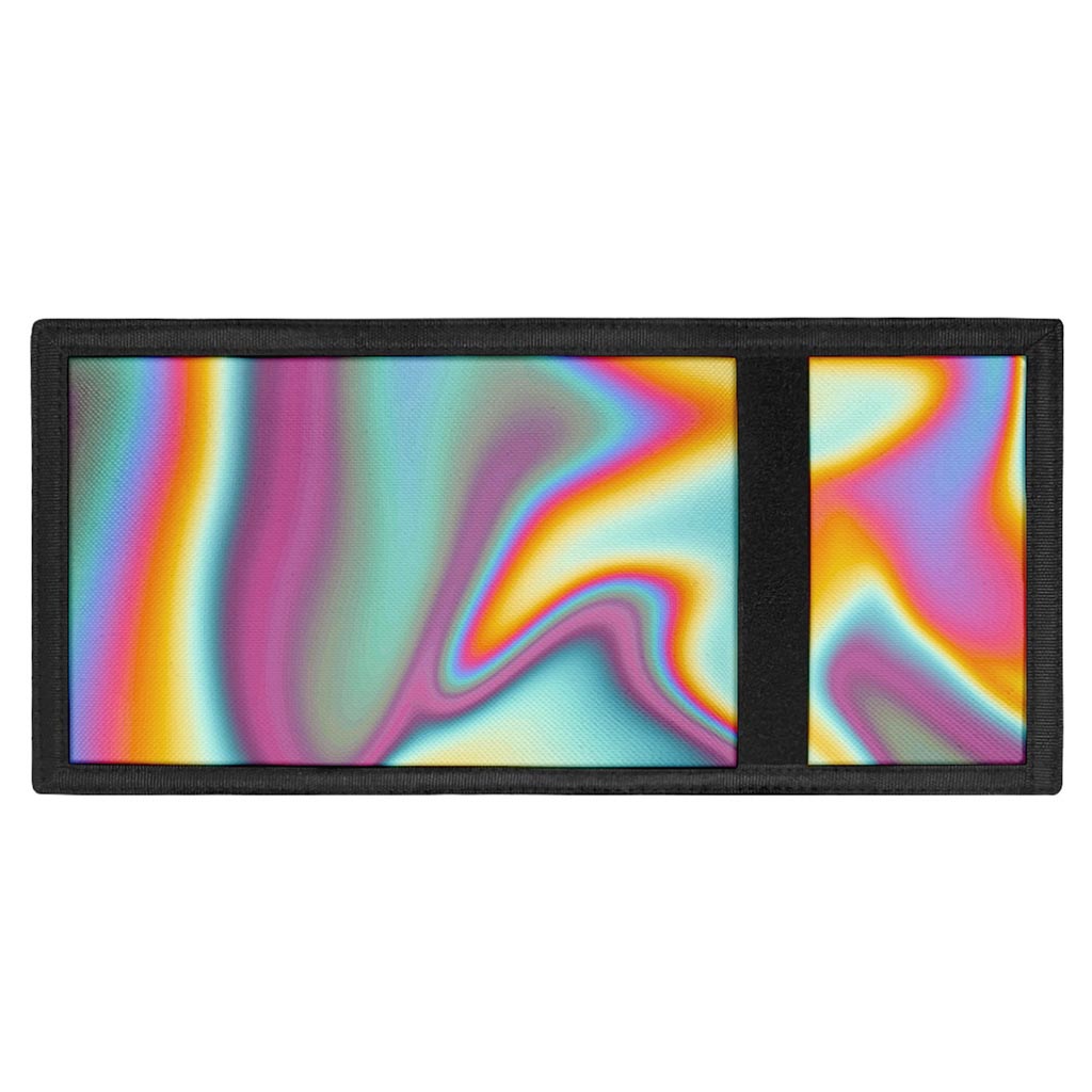 Liquid Holographic Trippy Print Trifold Wallet
