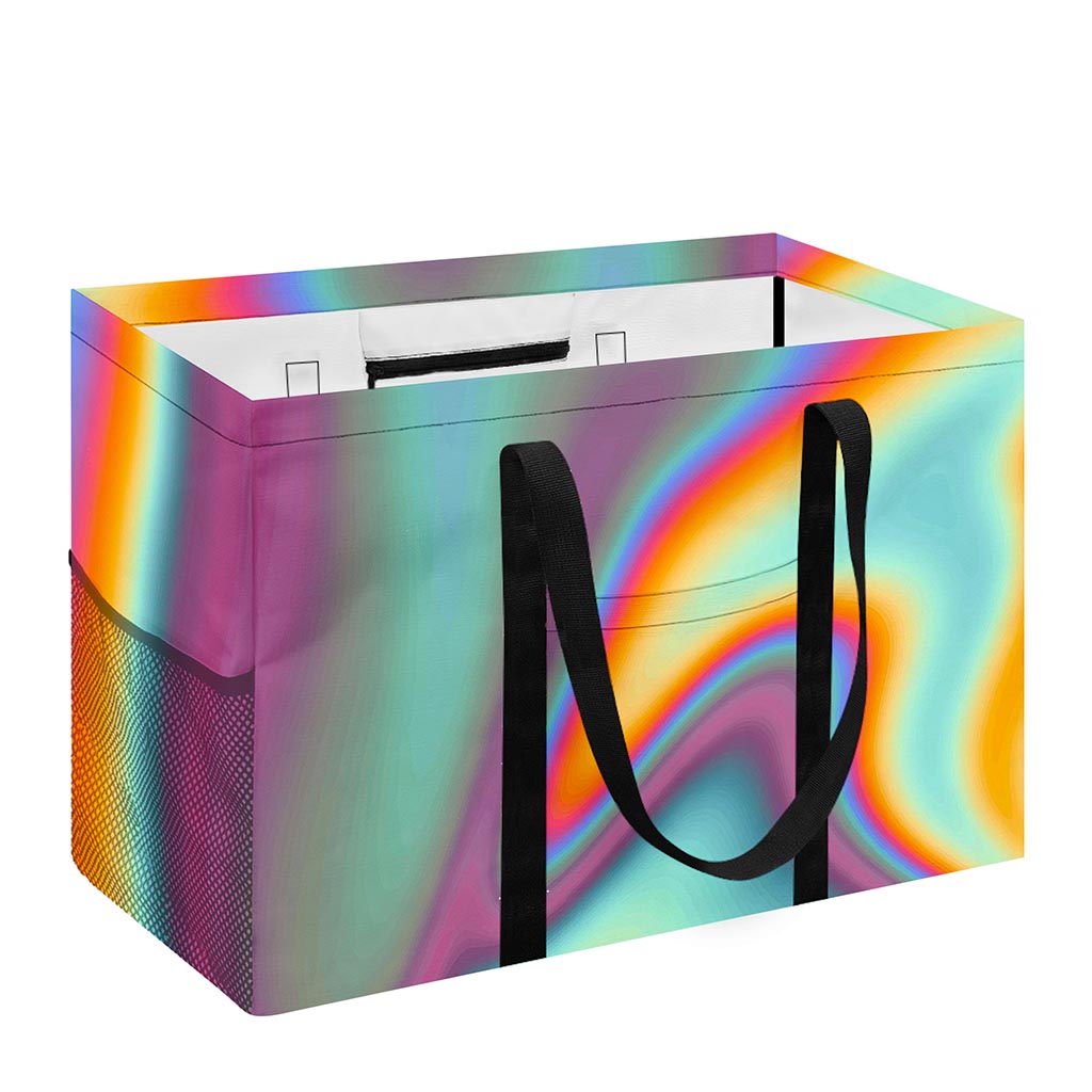 Liquid Holographic Trippy Print Utility Tote Bag