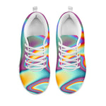 Liquid Holographic Trippy Print White Running Shoes