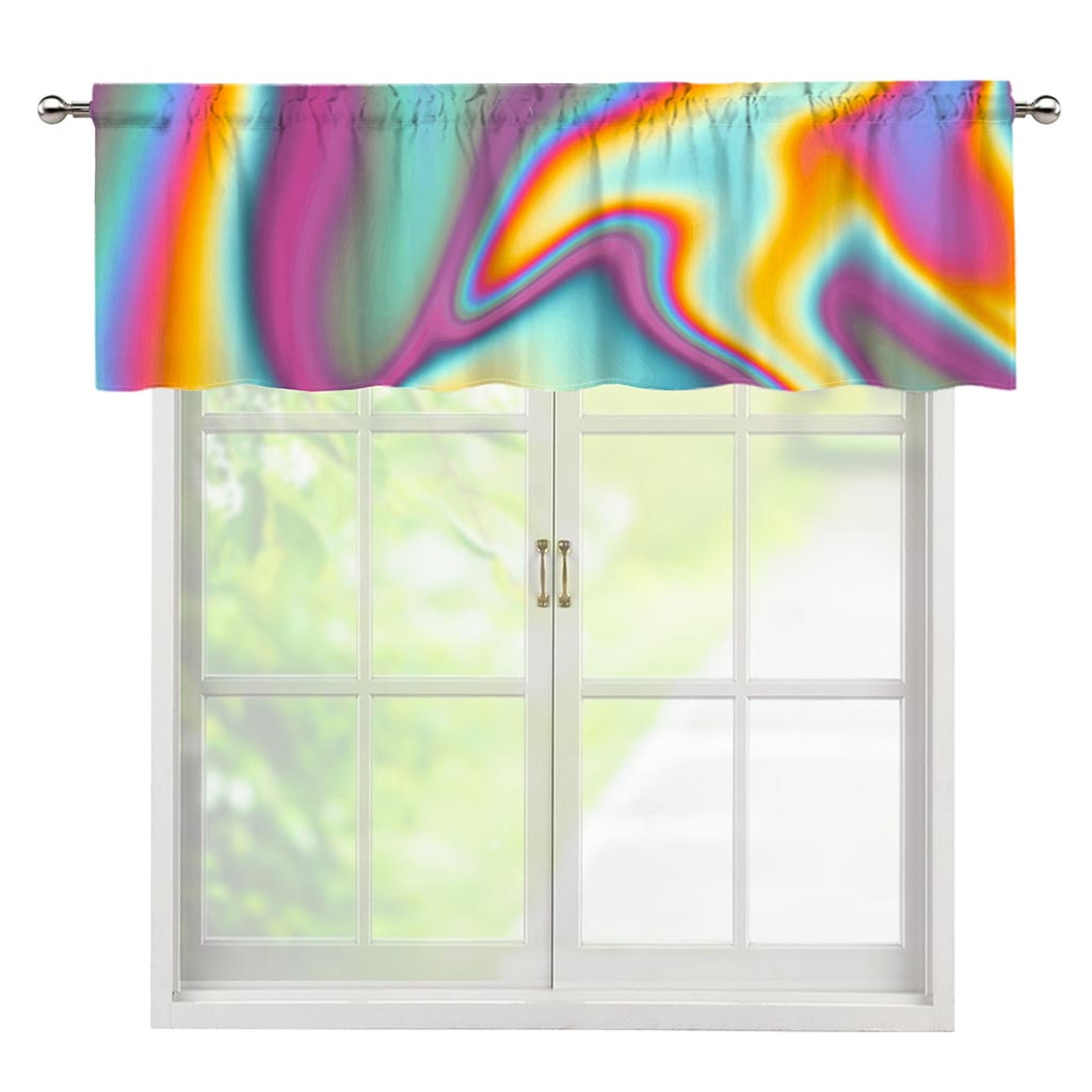 Liquid Holographic Trippy Print Window Valance