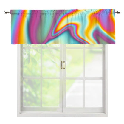 Liquid Holographic Trippy Print Window Valance