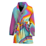 Liquid Holographic Trippy Print Women's Bathrobe