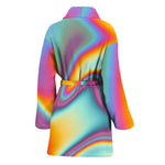 Liquid Holographic Trippy Print Women's Bathrobe