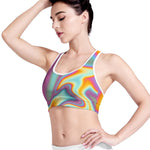 Liquid Holographic Trippy Print Women's Sports Bra