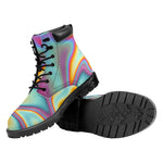 Liquid Holographic Trippy Print Work Boots