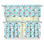 Little Angel Pattern Print 3 Piece Kitchen Curtains