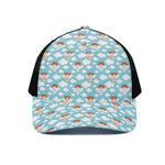 Little Angel Pattern Print Black Mesh Trucker Cap