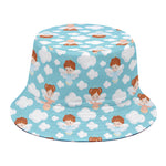 Little Angel Pattern Print Bucket Hat