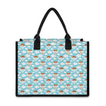Little Angel Pattern Print Canvas Tote Bag