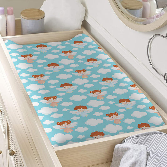 Little Angel Pattern Print Changing Pad Cover