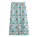 Little Angel Pattern Print Cotton Front Slit Maxi Skirt