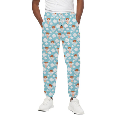 Little Angel Pattern Print Cotton Pants