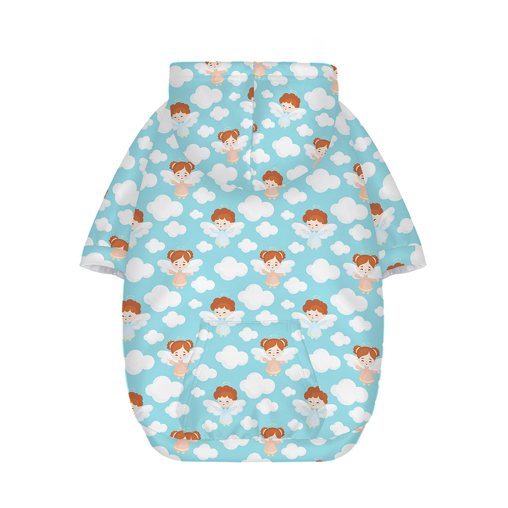 Little Angel Pattern Print Dog Zip Up Hoodie