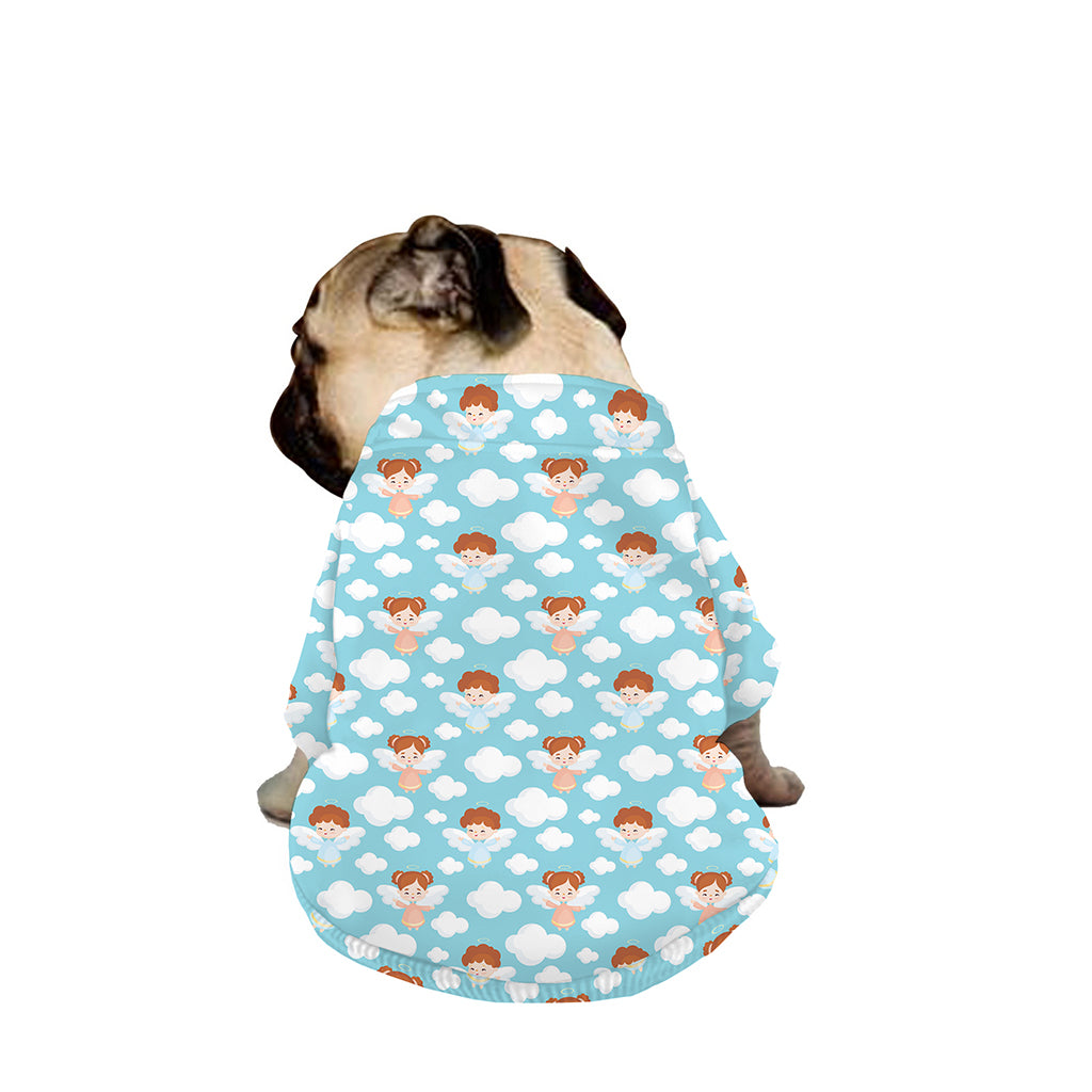 Little Angel Pattern Print Dog Zip Up Jacket