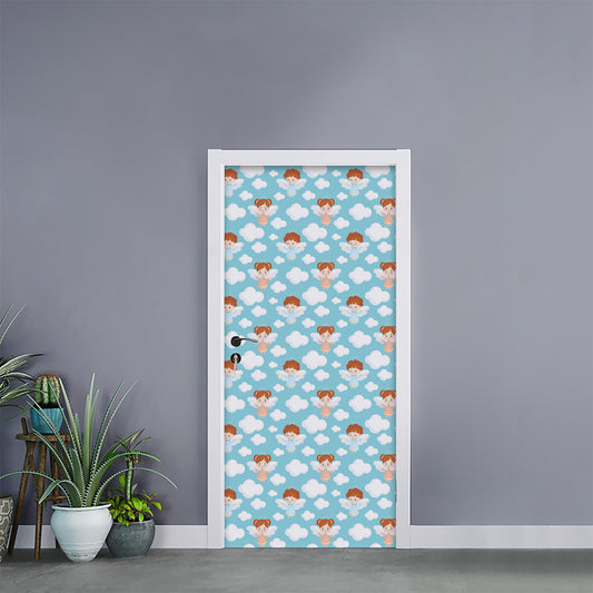 Little Angel Pattern Print Door Sticker