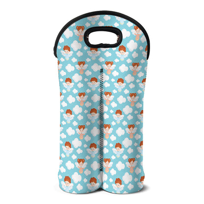 Little Angel Pattern Print Double Neoprene Wine Tote